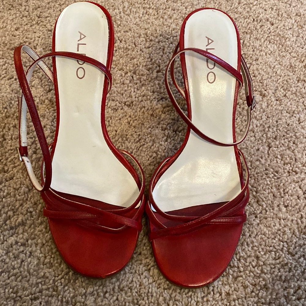 Aldo strappy red sandals